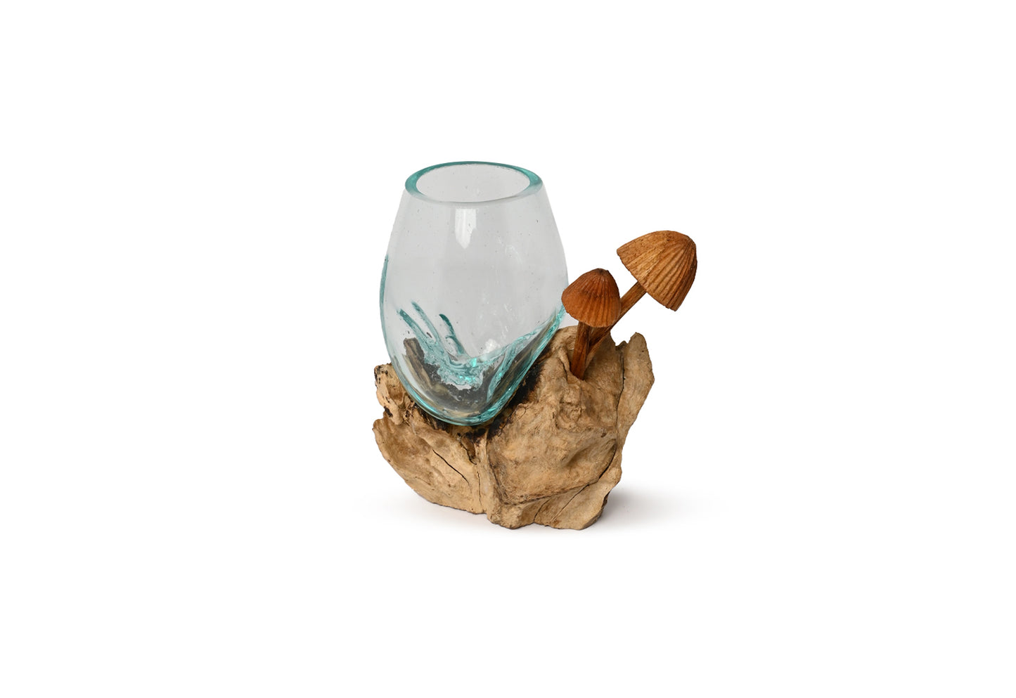 Glass pot On wood S