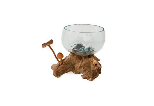 Glass pot On wood XL